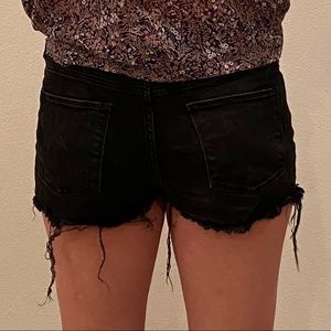 Black jean shorts